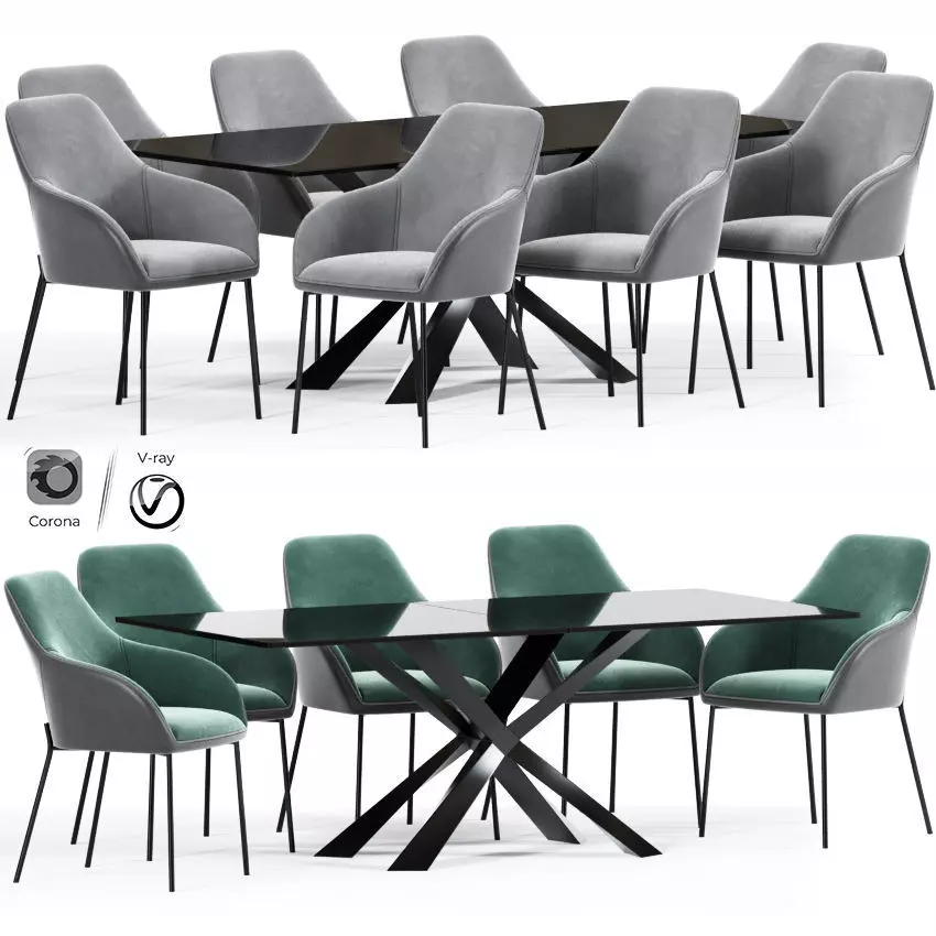 Daniella Dining Chair Table 3D model