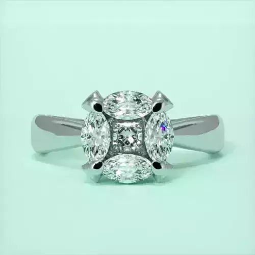 invisible flower ring  3D print model