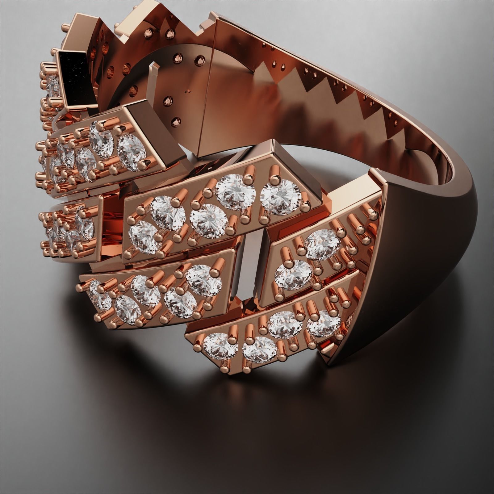 Cuban Ring 3D print model_3