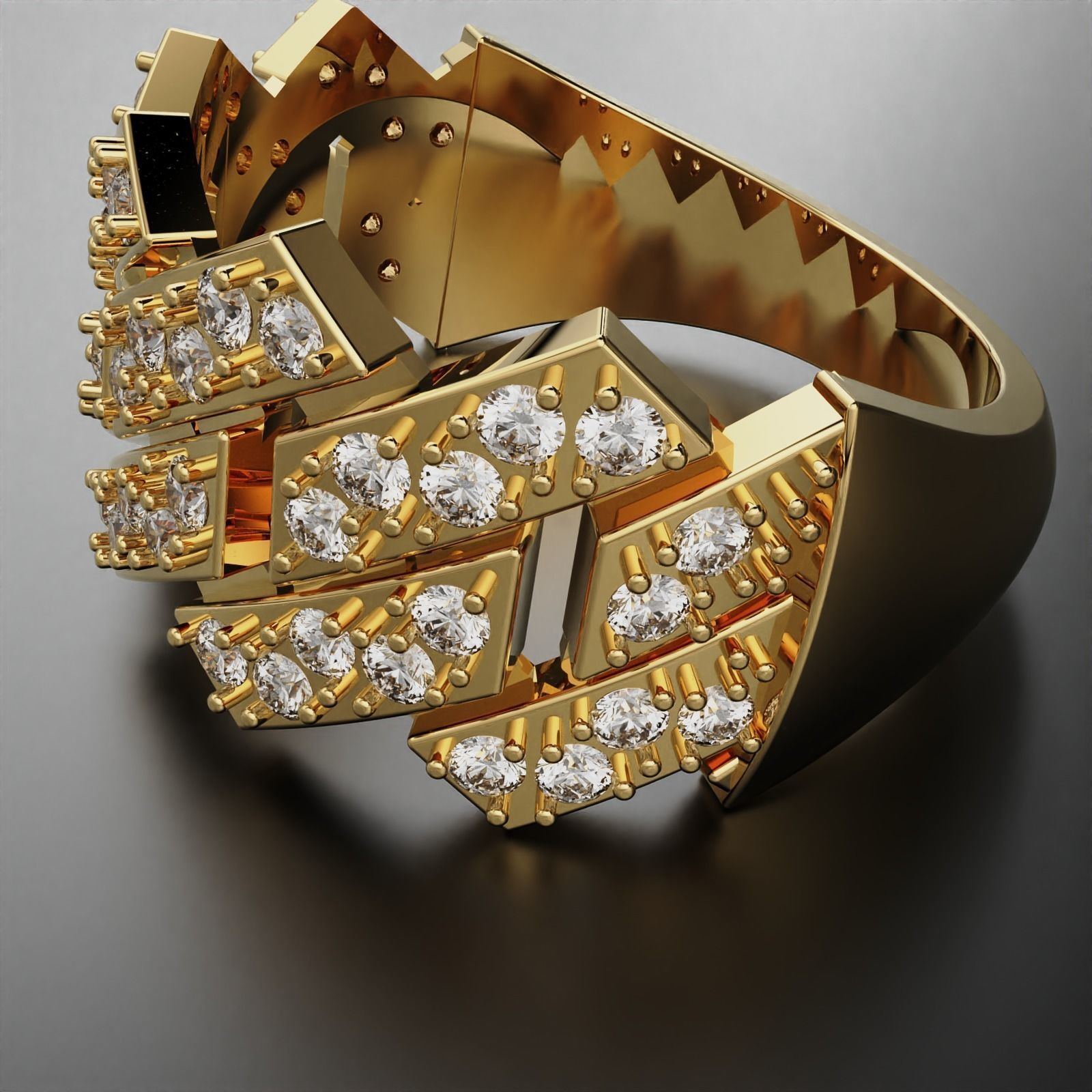 Cuban Ring 3D print model_4