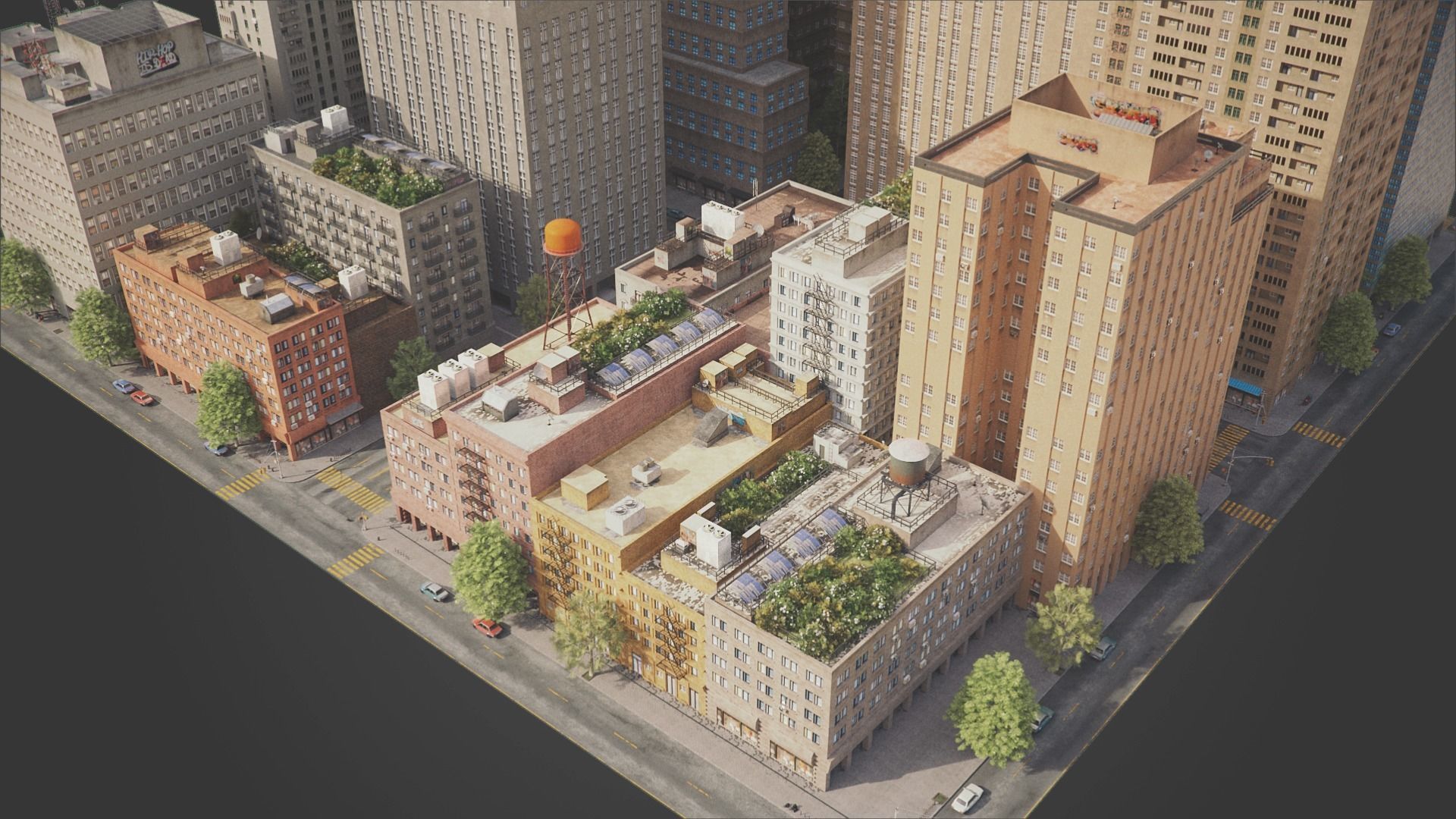 City District C13-A11 MAYA Low-poly 3D model_8