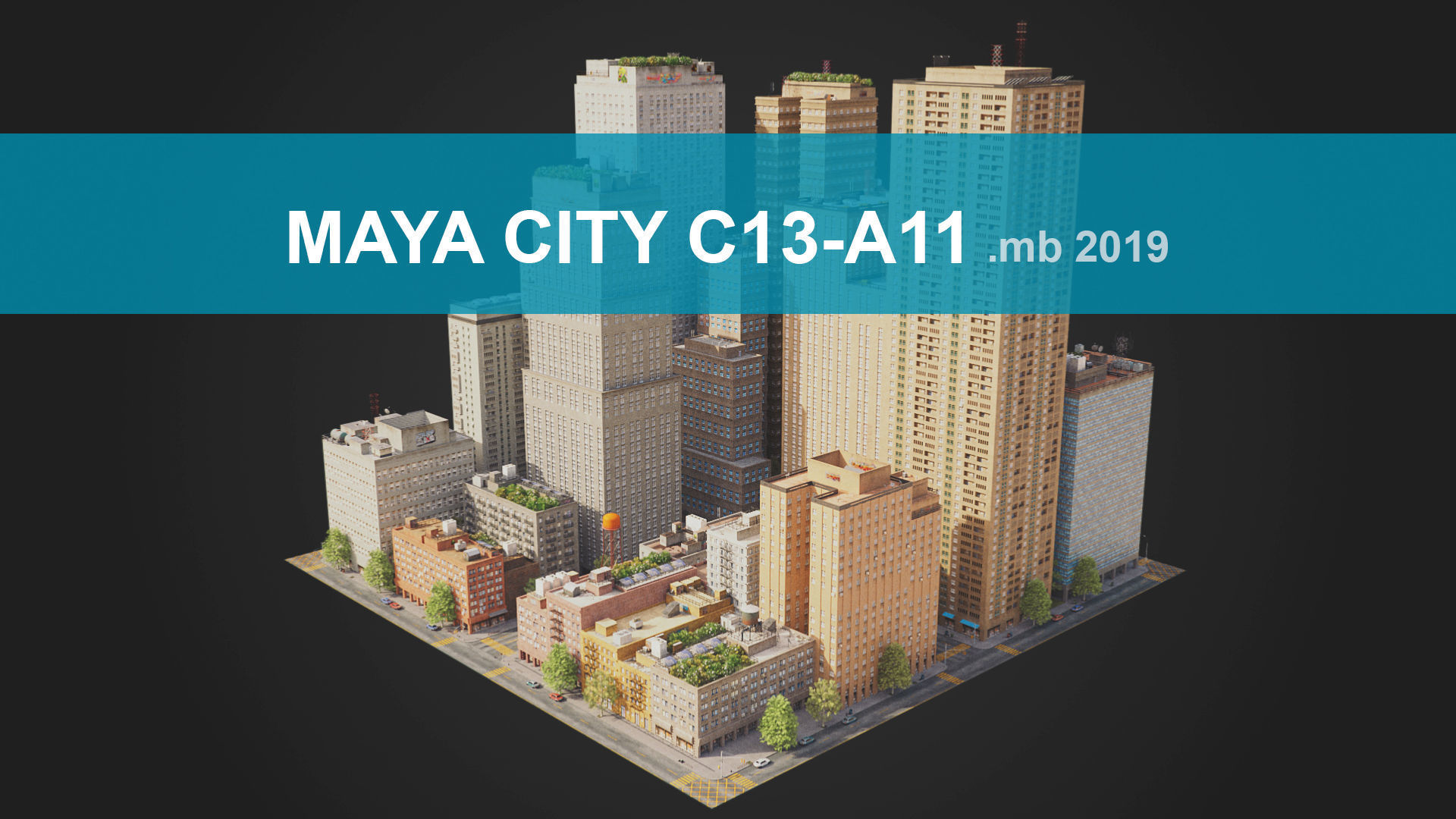City District C13-A11 MAYA Low-poly 3D model_0