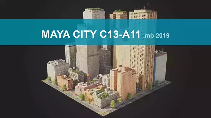 City District C13-A11 MAYA Low-poly 3D model