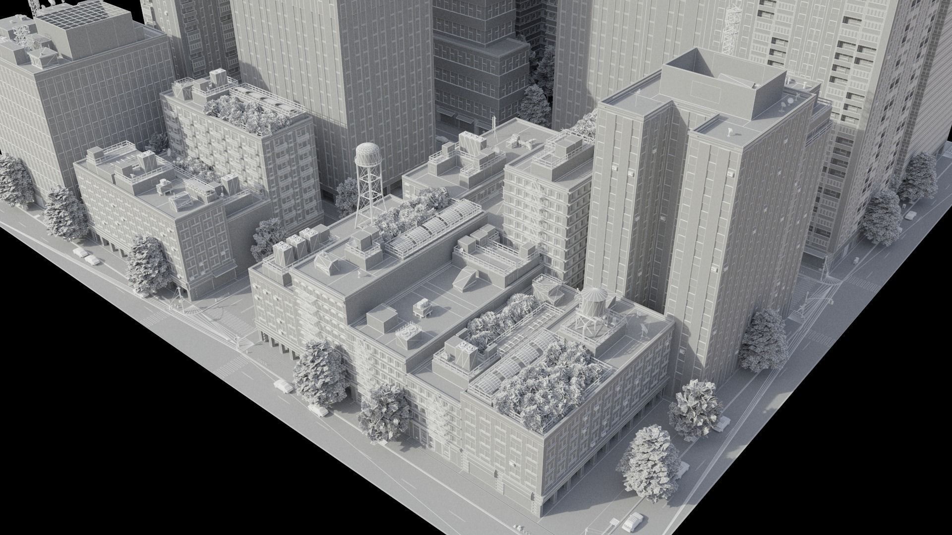 City District C13-A11 MAYA Low-poly 3D model_22