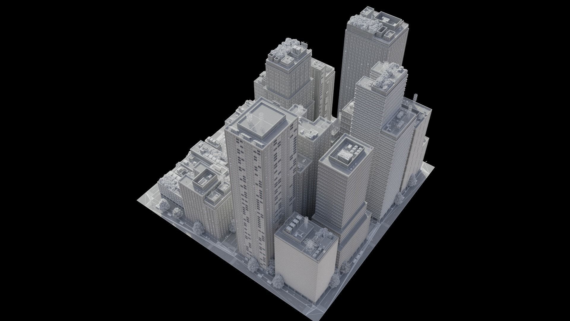 City District C13-A11 MAYA Low-poly 3D model_18