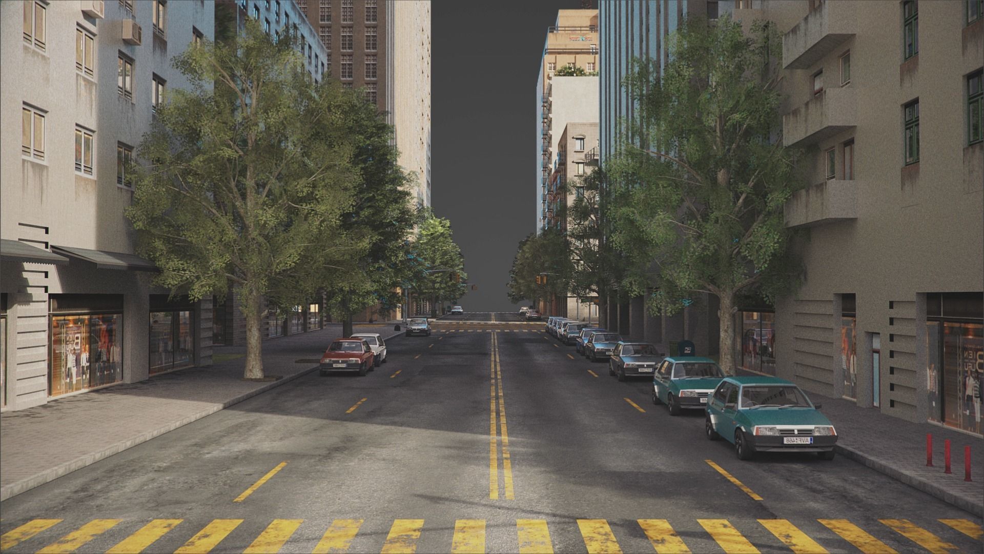 City District C13-A11 MAYA Low-poly 3D model_12