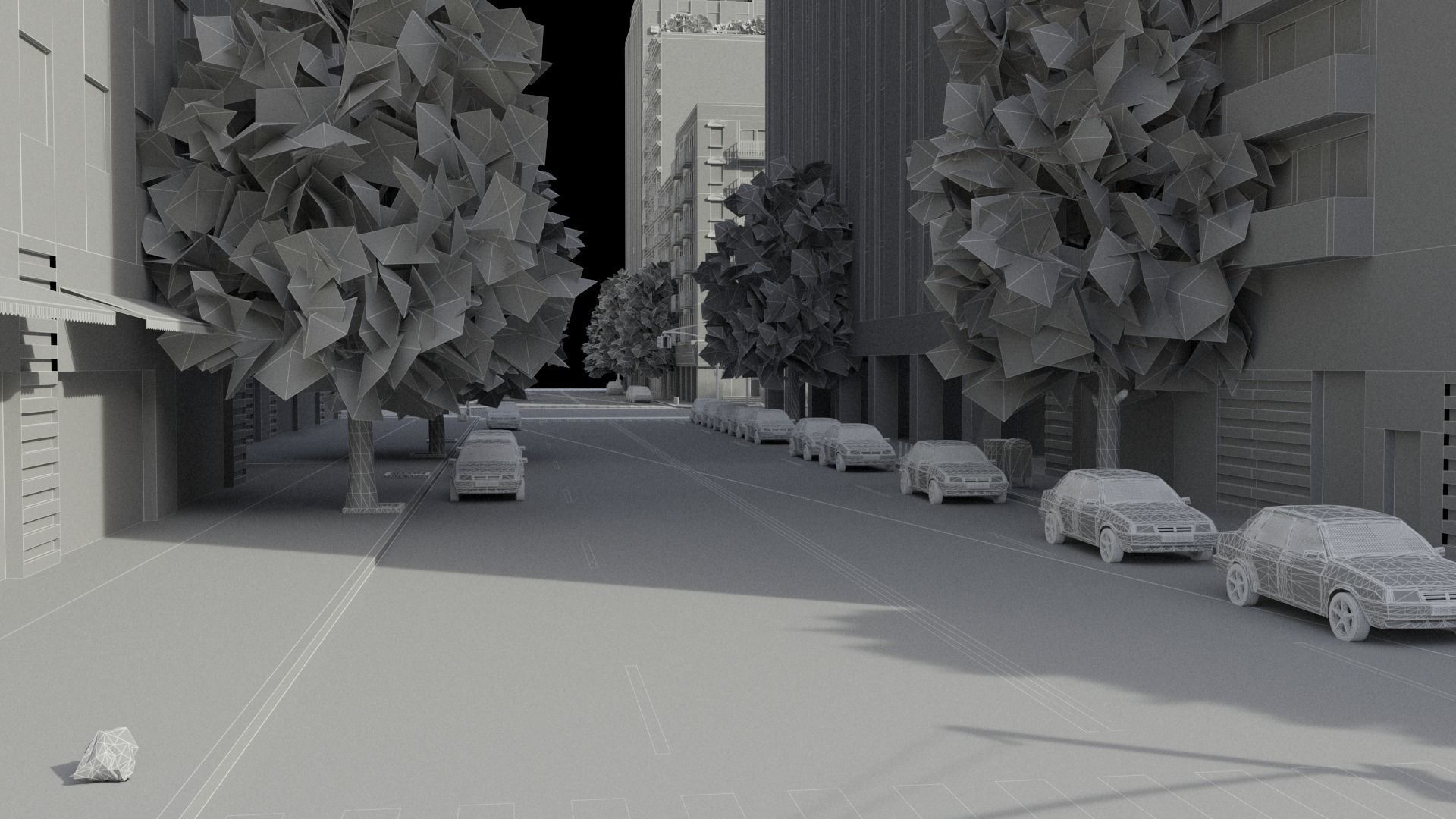 City District C13-A11 MAYA Low-poly 3D model_28