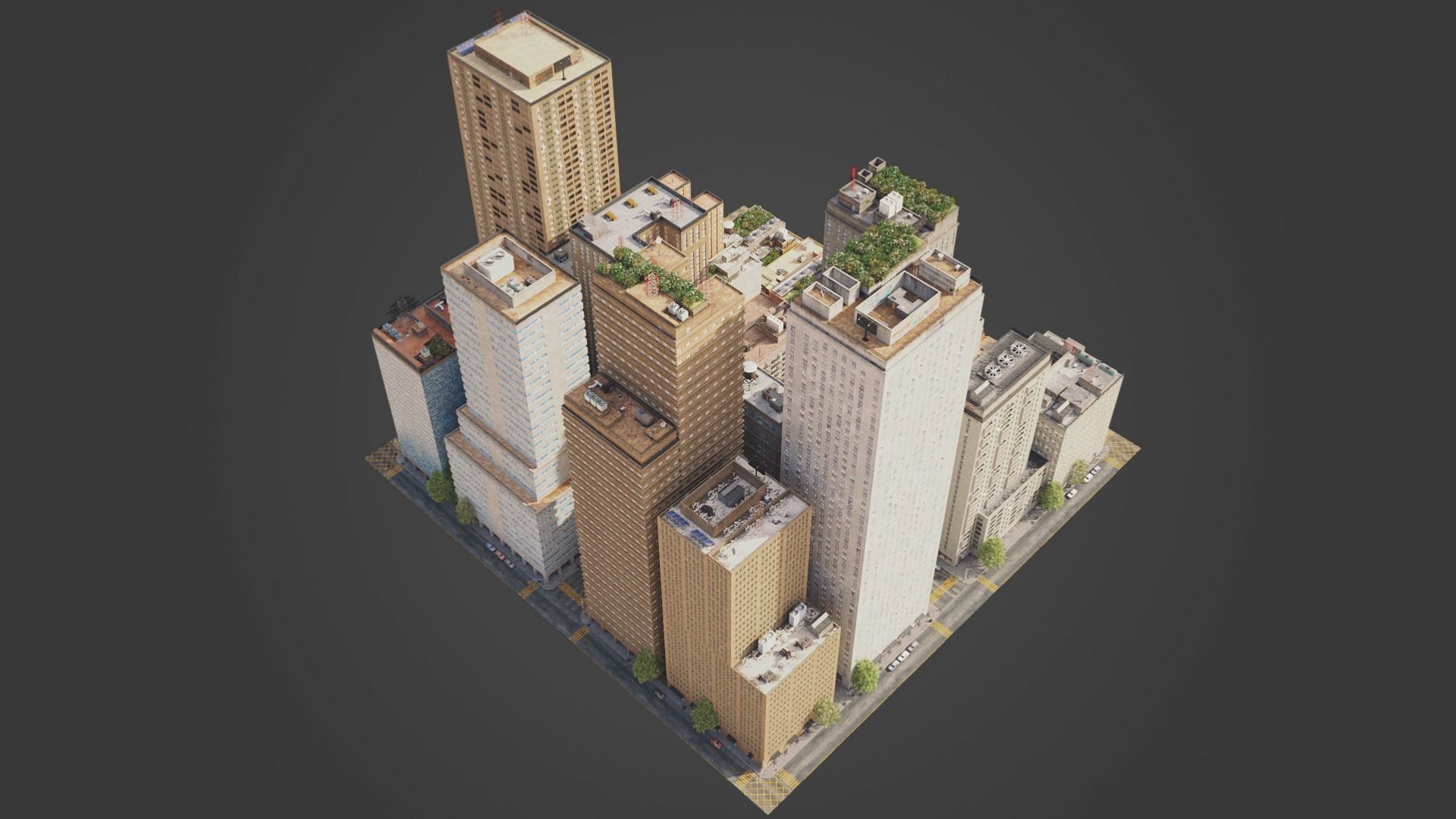 City District C13-A11 MAYA Low-poly 3D model_5