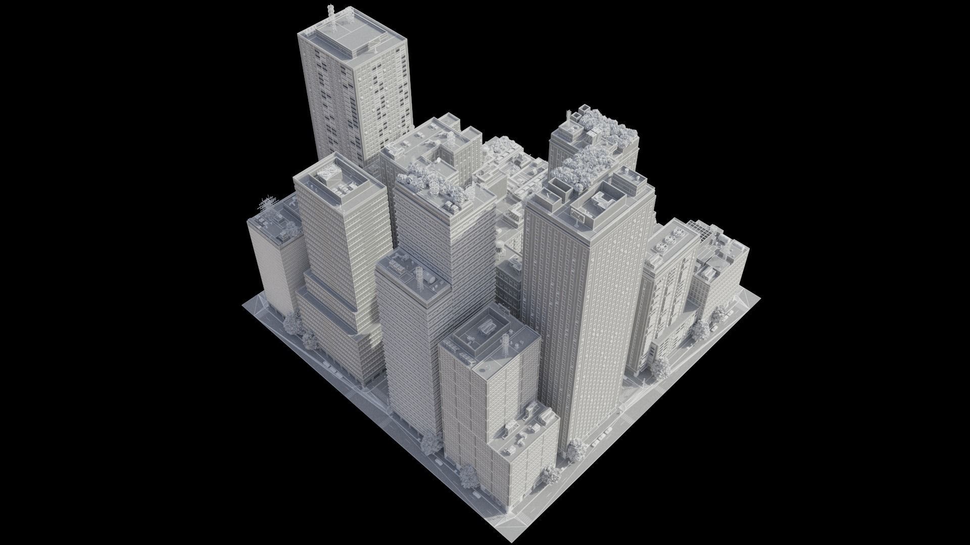 City District C13-A11 MAYA Low-poly 3D model_19