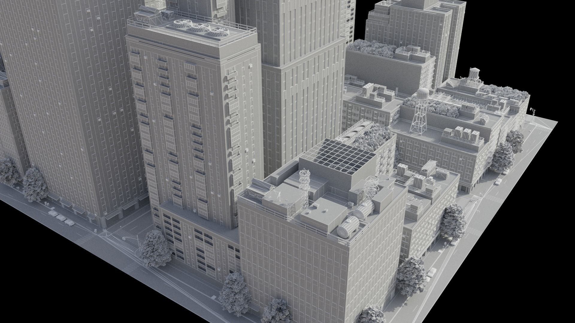 City District C13-A11 MAYA Low-poly 3D model_21