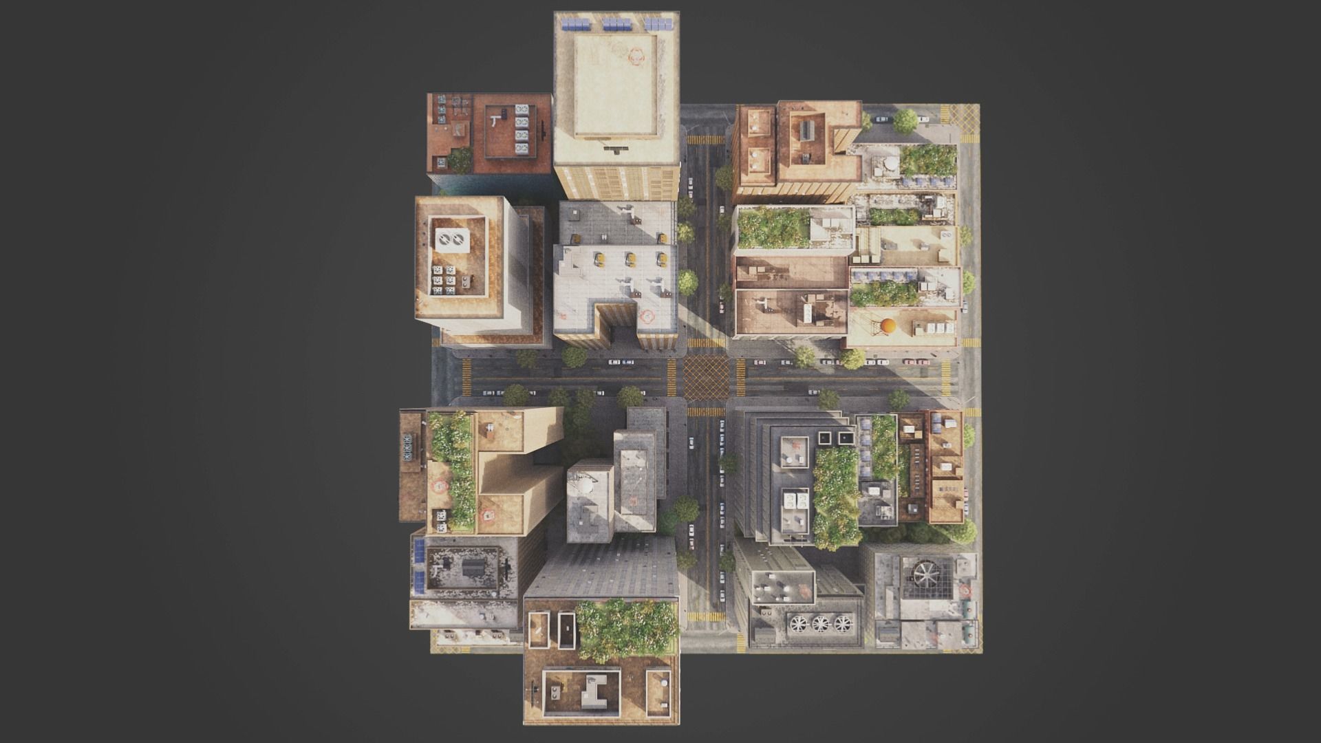 City District C13-A11 MAYA Low-poly 3D model_6