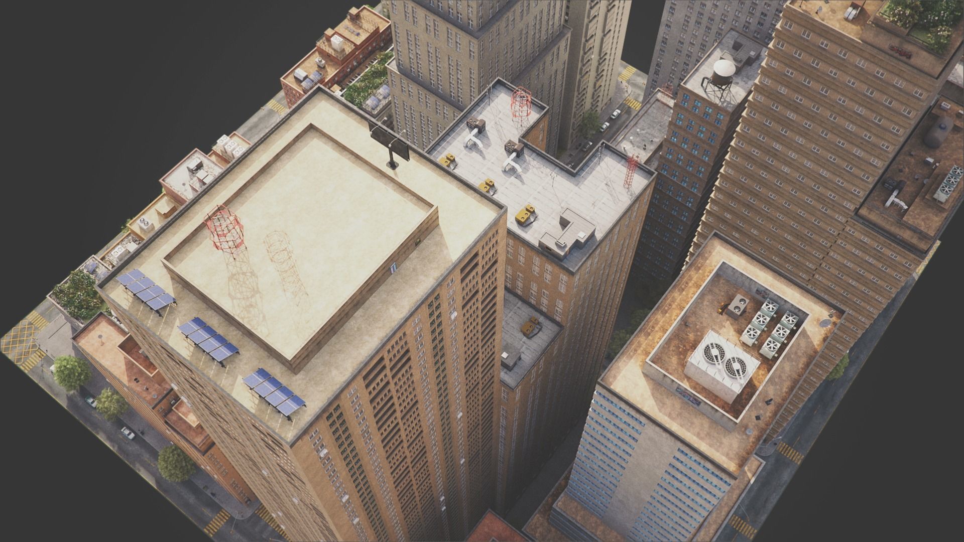 City District C13-A11 MAYA Low-poly 3D model_9