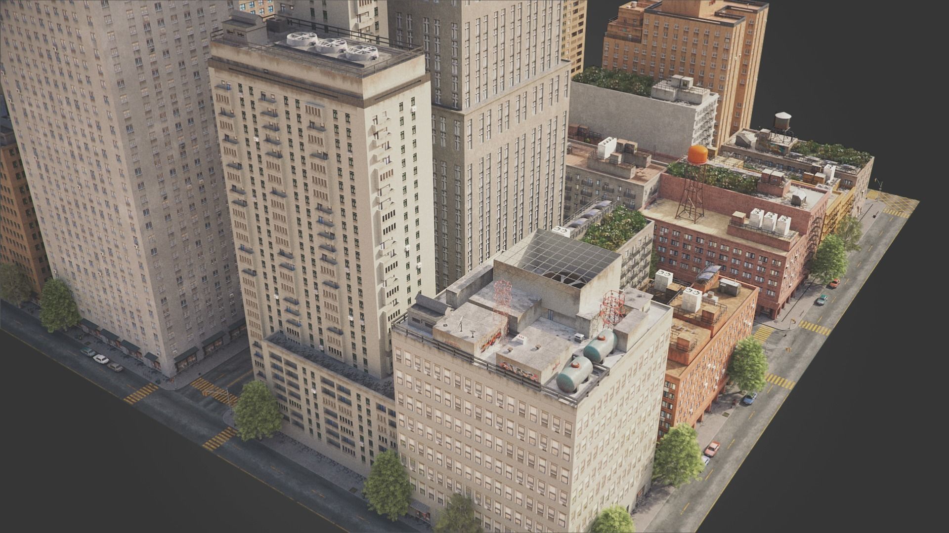 City District C13-A11 MAYA Low-poly 3D model_7