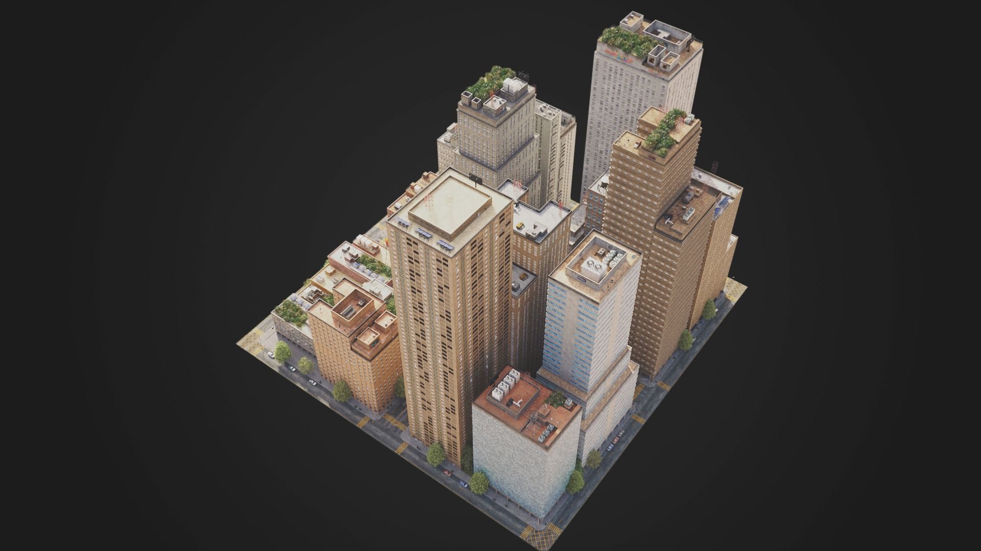 City District C13-A11 MAYA Low-poly 3D model_4