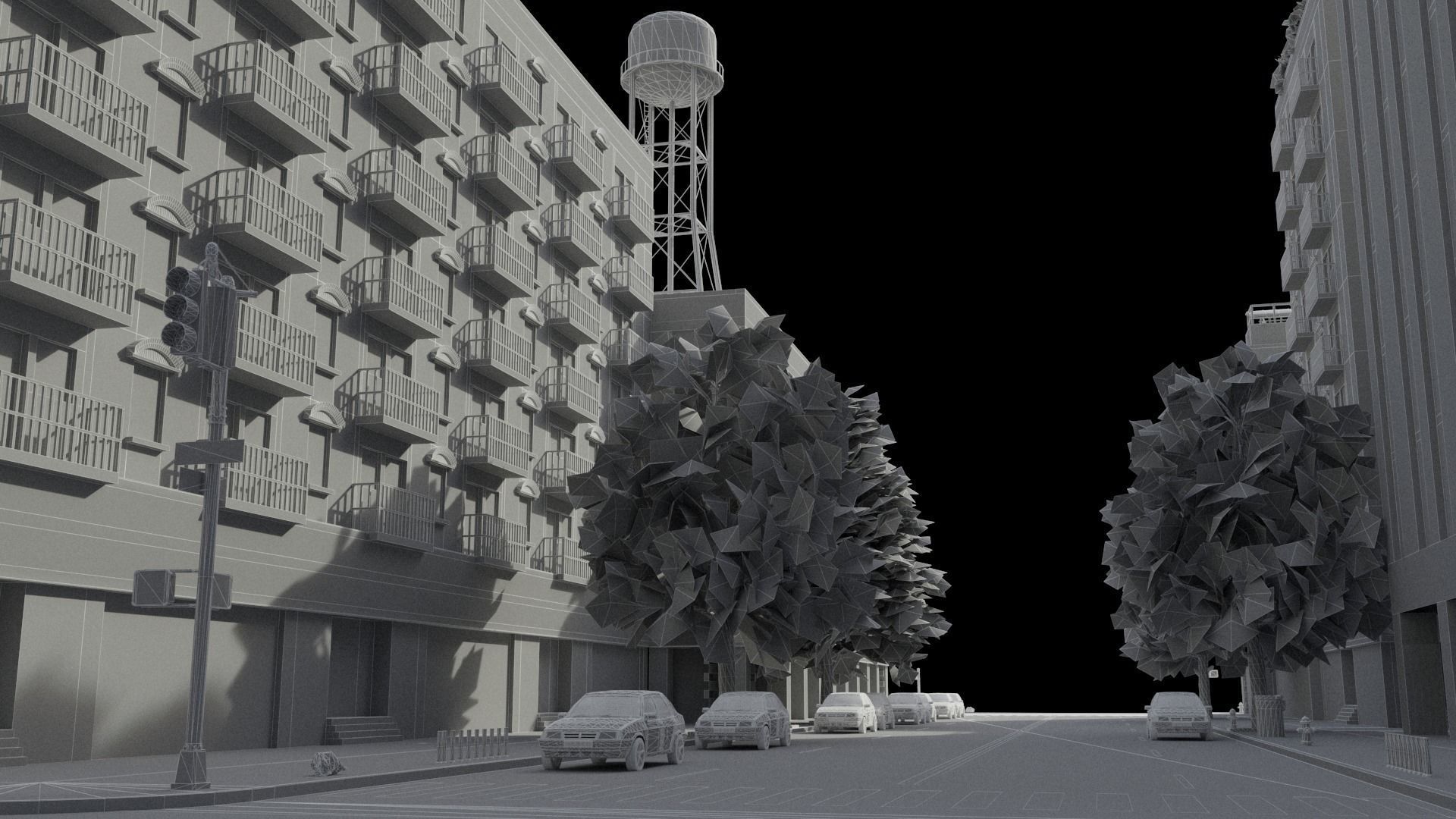 City District C13-A11 MAYA Low-poly 3D model_29