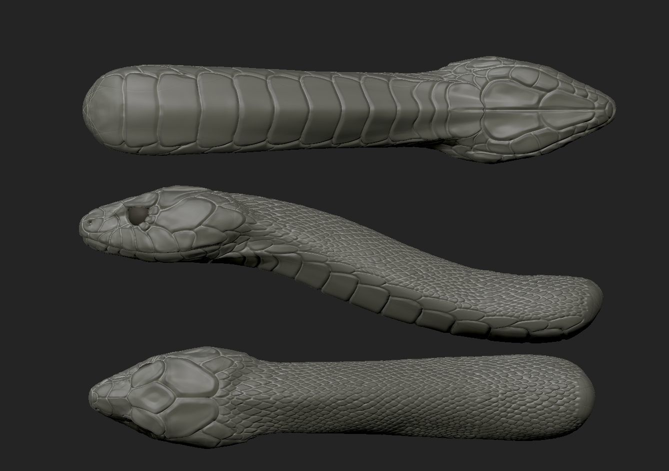 snake head 3D print model_2