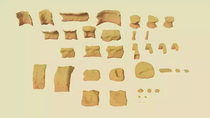 Environmental Funky Rocks Vol5 - Game Ready and PBR