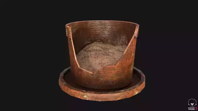 Plant Pot Broken PBR Game Ready