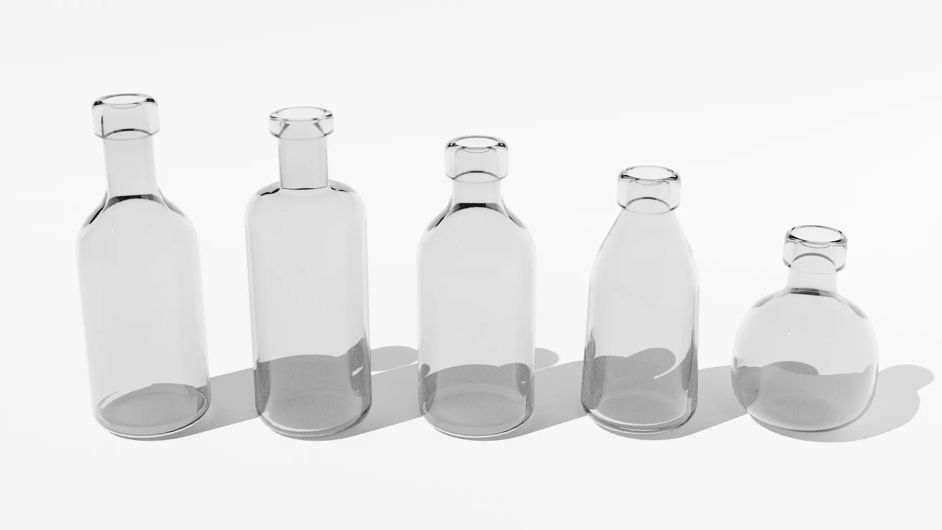Glass bottles 3D model_0