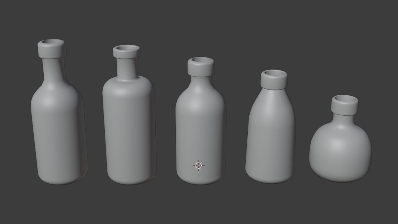 Glass bottles 3D model_1
