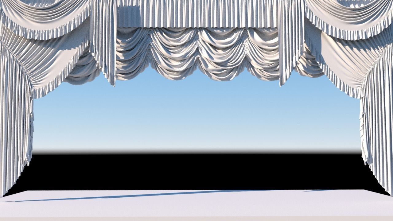 Theater curtain 3D model_3