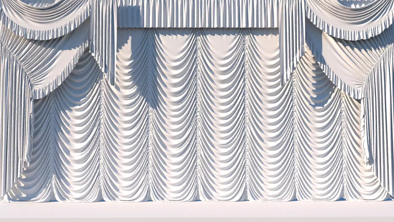 Theater curtain 3D model_0