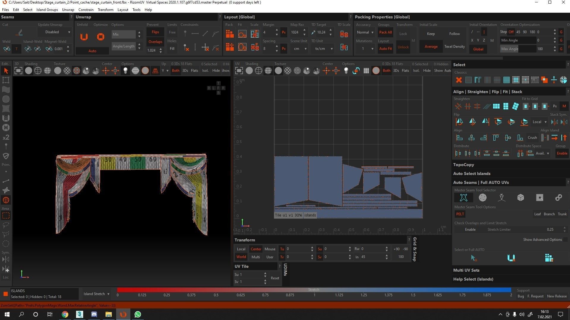 Theater curtain 3D model_4