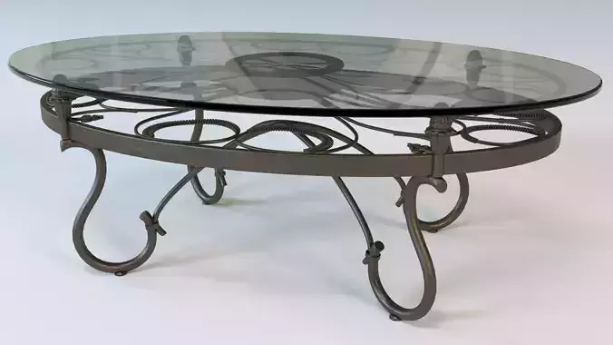 Oval Glass Top Coffee Table