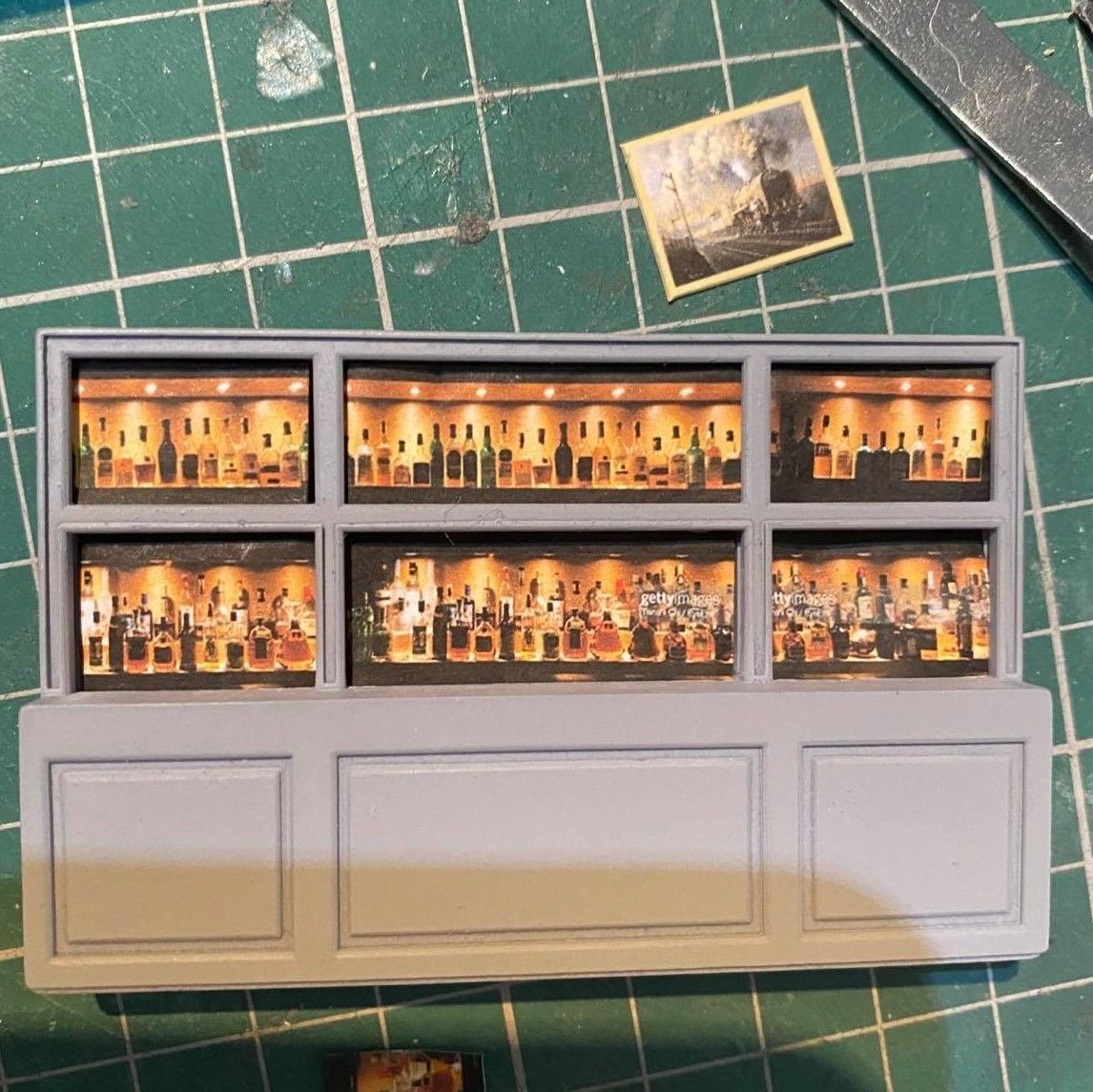 BAR SHELVES FOR PUB 7MM SCALE O GAUGE MODEL RAILWAY BUILDING 3D print model_2