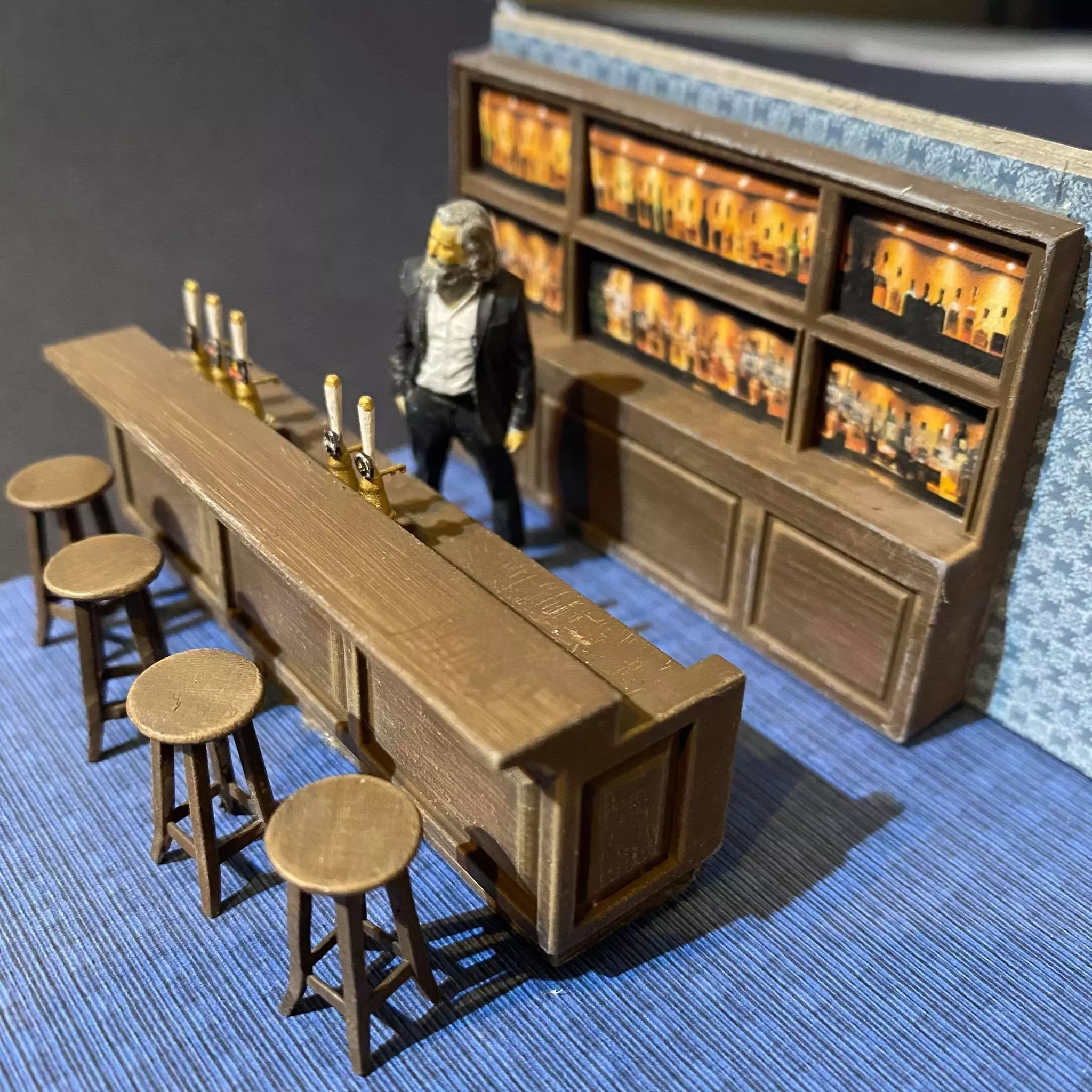 BAR SHELVES FOR PUB 7MM SCALE O GAUGE MODEL RAILWAY BUILDING 3D print model_0