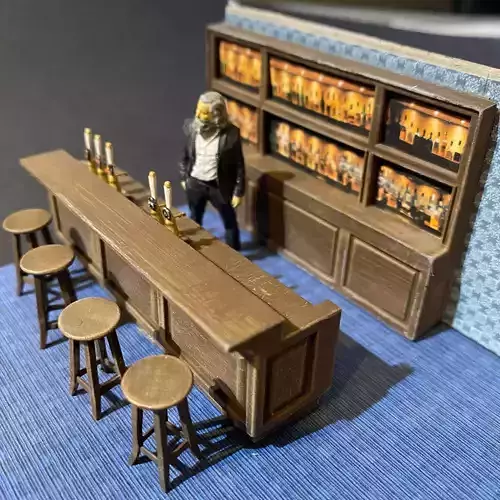 BAR SHELVES FOR PUB 7MM SCALE O GAUGE MODEL RAILWAY BUILDING