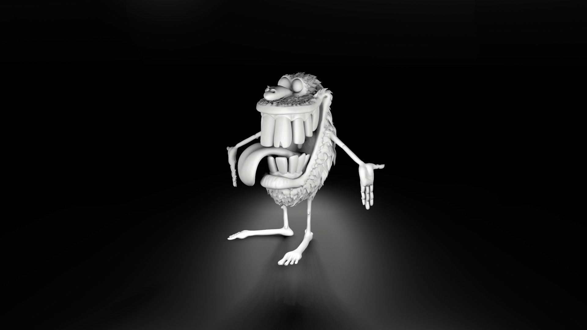 POGman cartoon monster 3D print model_1