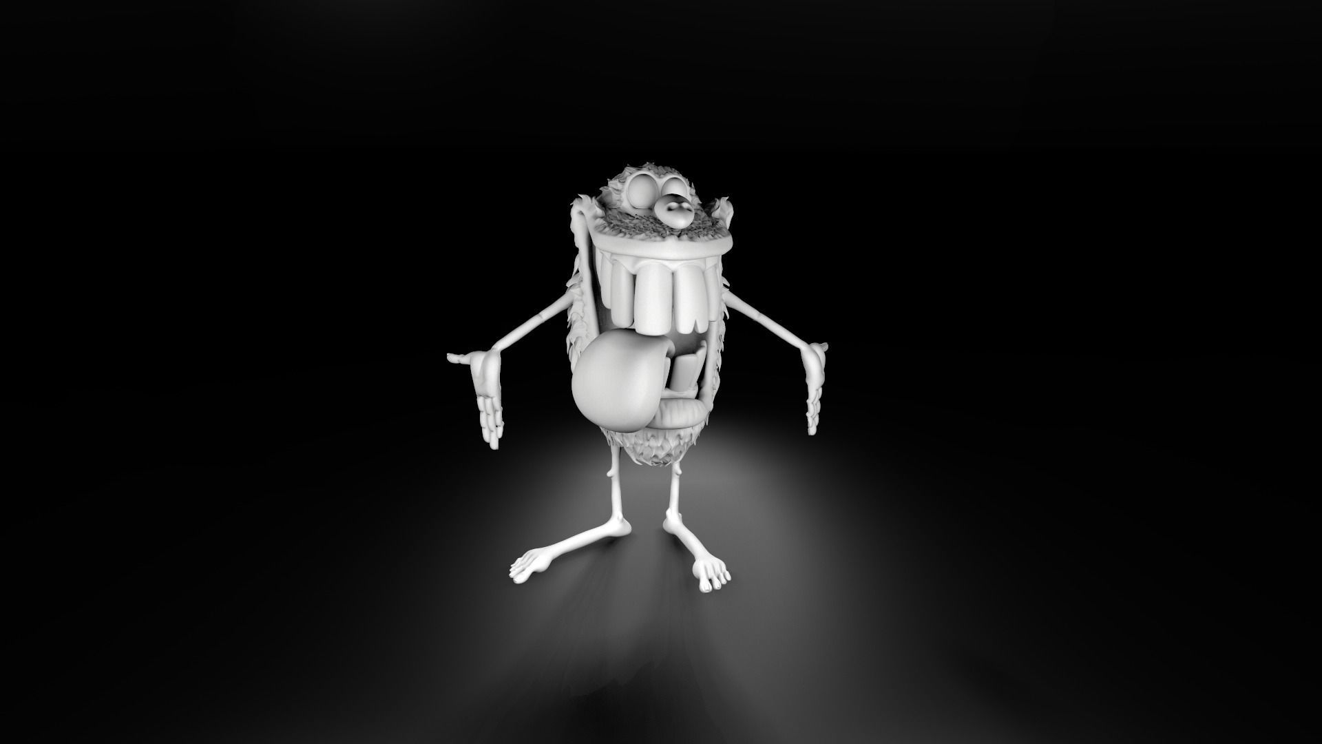 POGman cartoon monster 3D print model_2