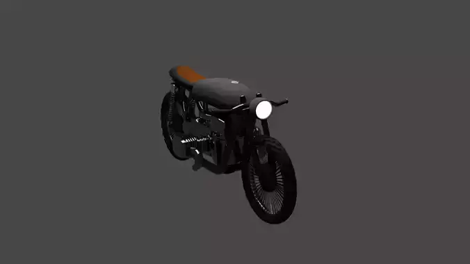 3d model of Cafe Racer Low-poly 3D model