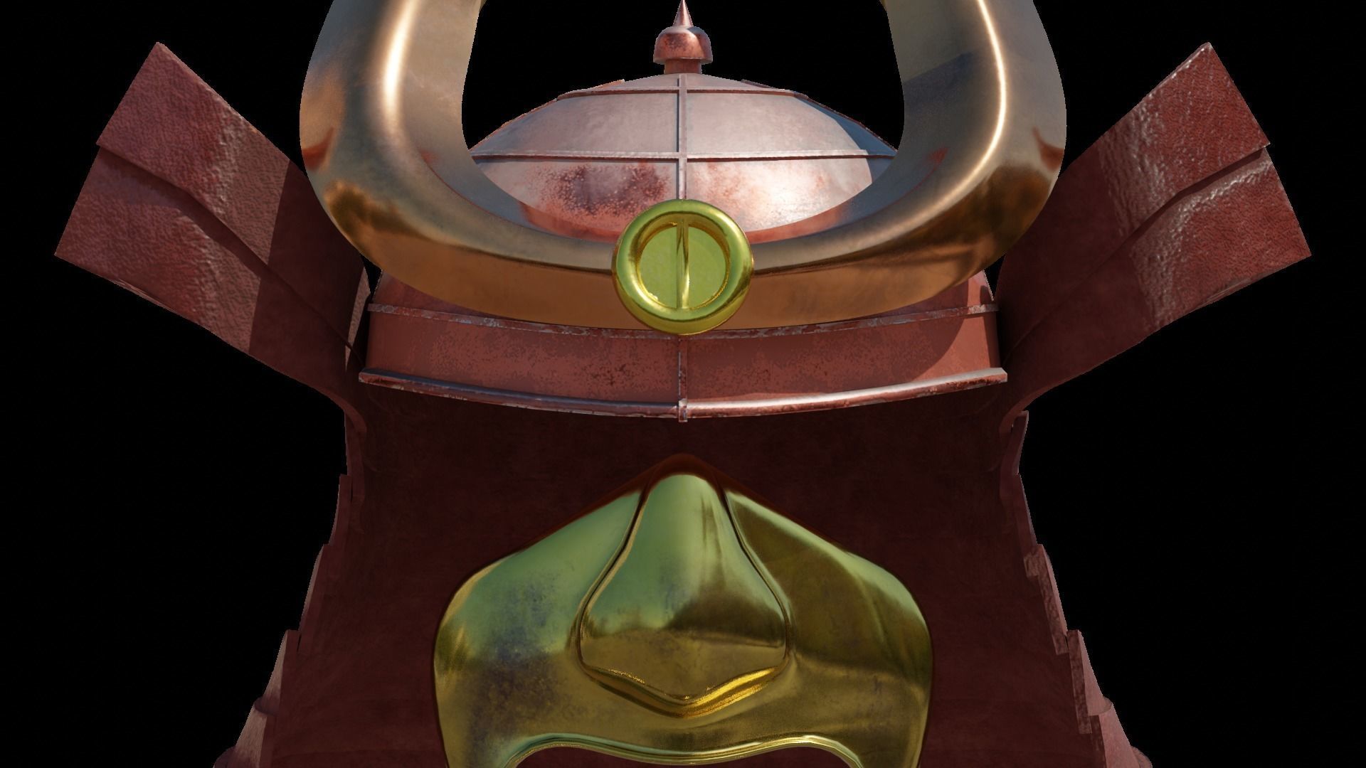 Samurai Helmet and face mask - 2K Full PBR textures Low-poly 3D model_21