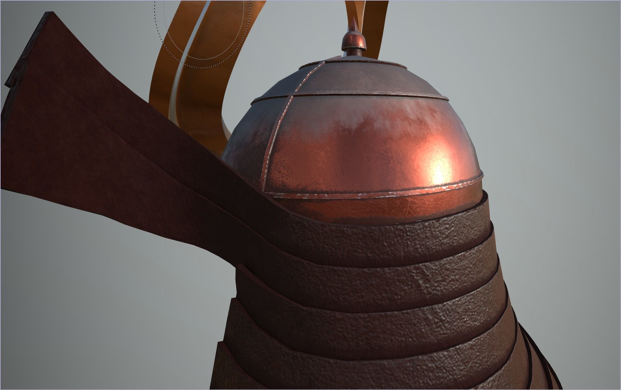 Samurai Helmet and face mask - 2K Full PBR textures Low-poly 3D model_15