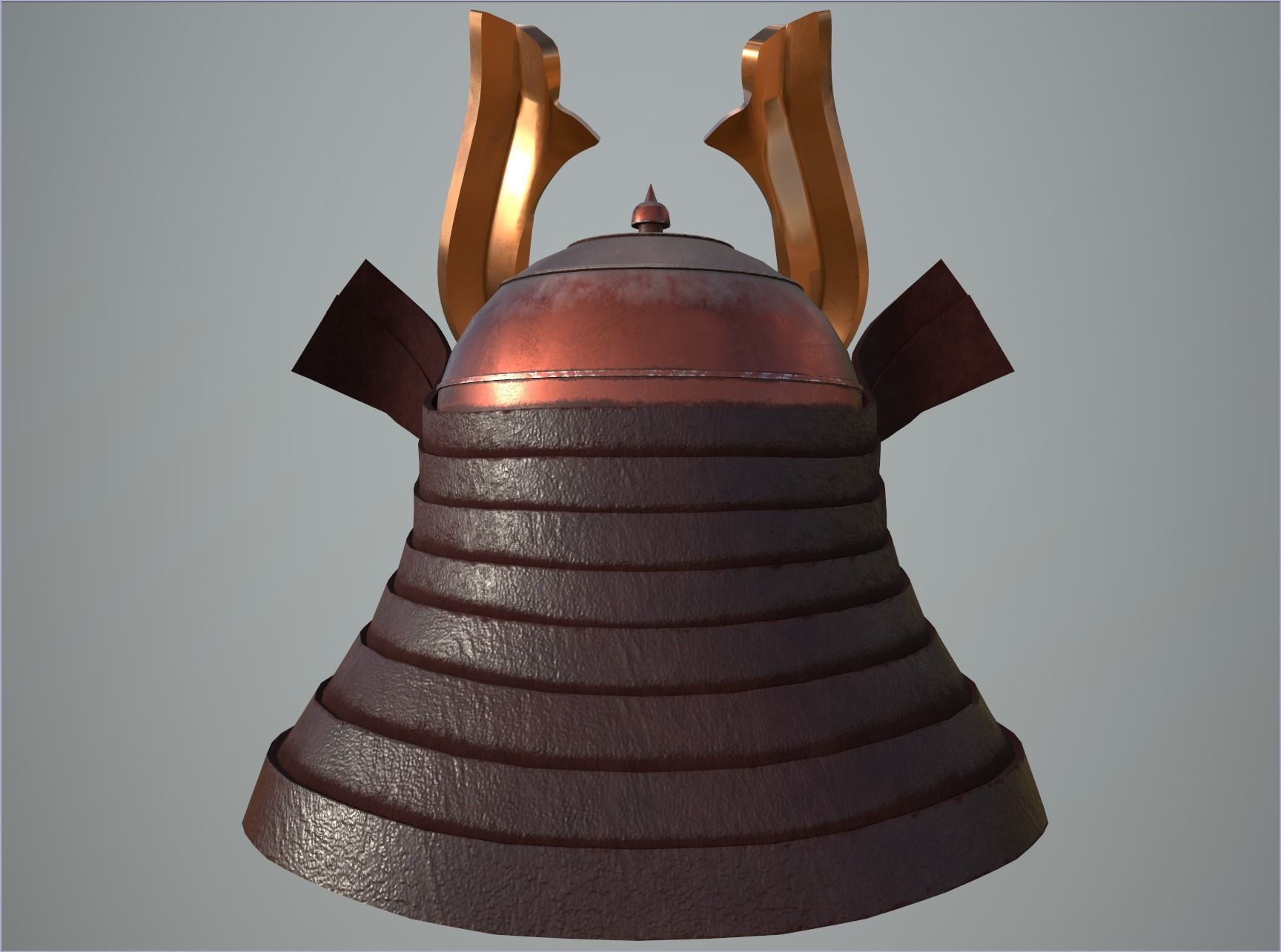 Samurai Helmet and face mask - 2K Full PBR textures Low-poly 3D model_11