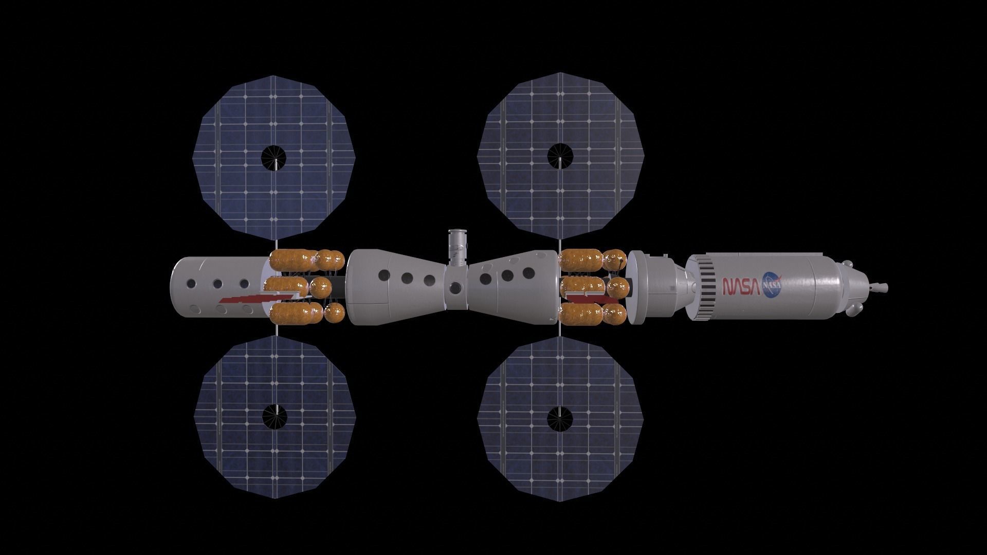 Mars Space Station Free low-poly 3D model_3