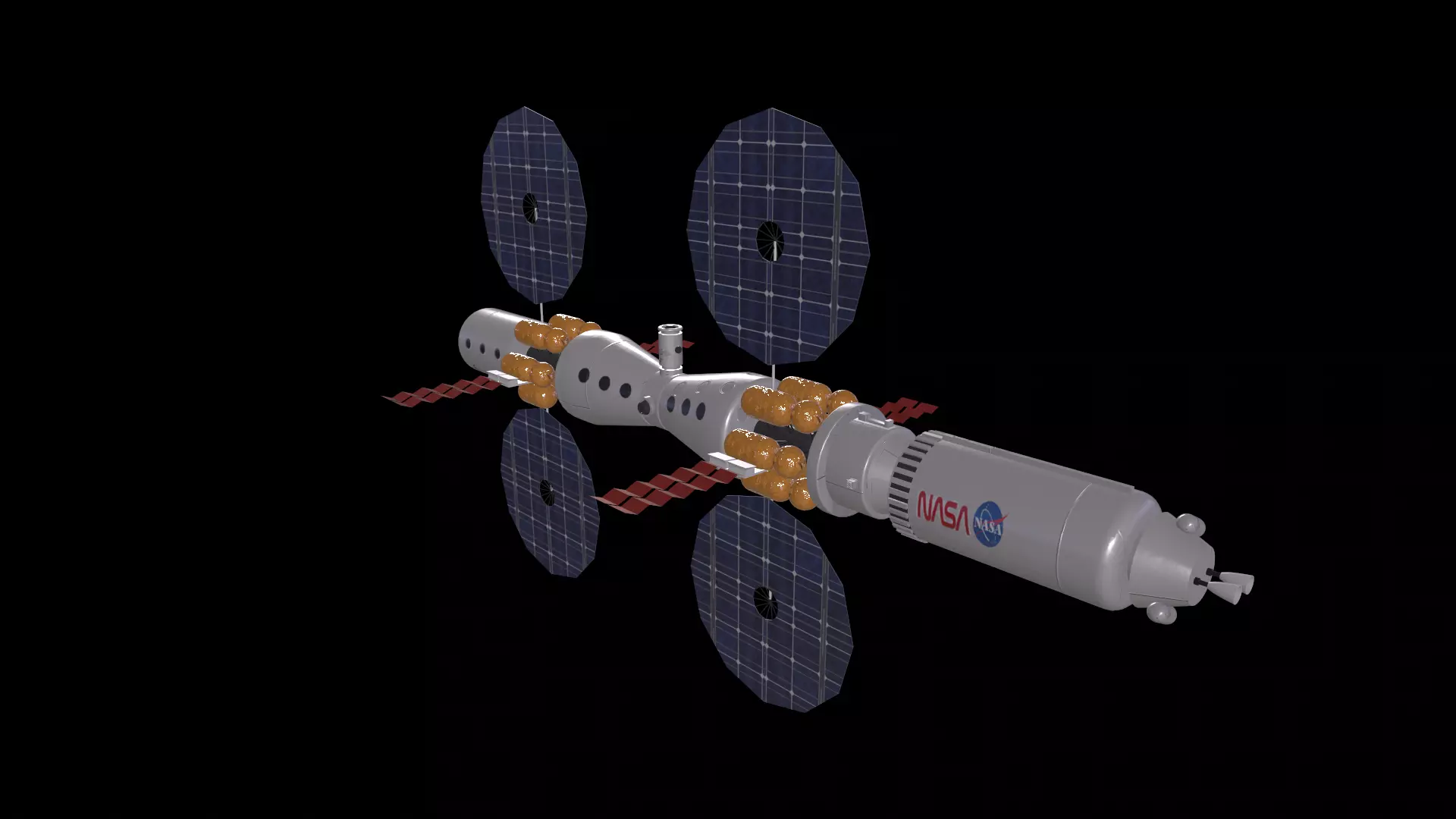 Mars Space Station Free low-poly 3D model_0