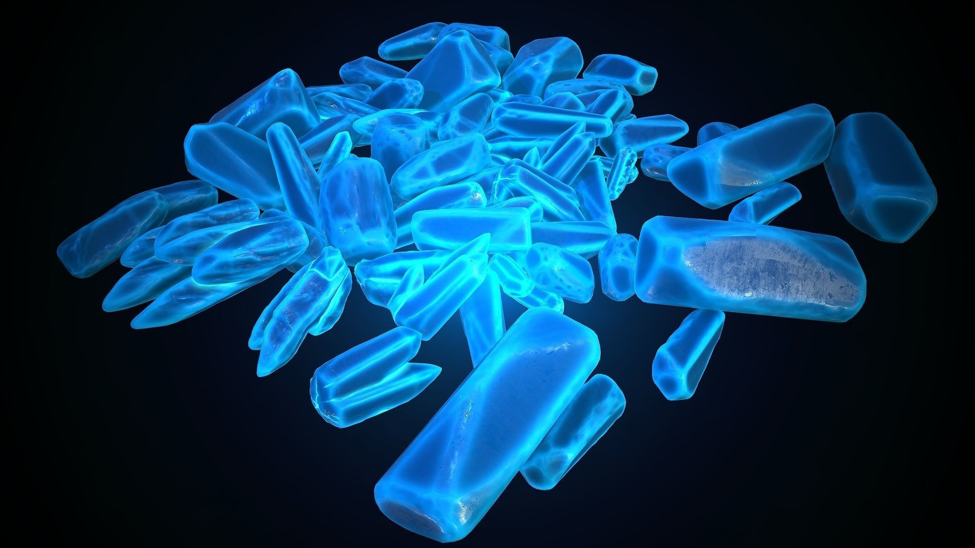 Crystal Model Set pile of crystals Free 3D model_1