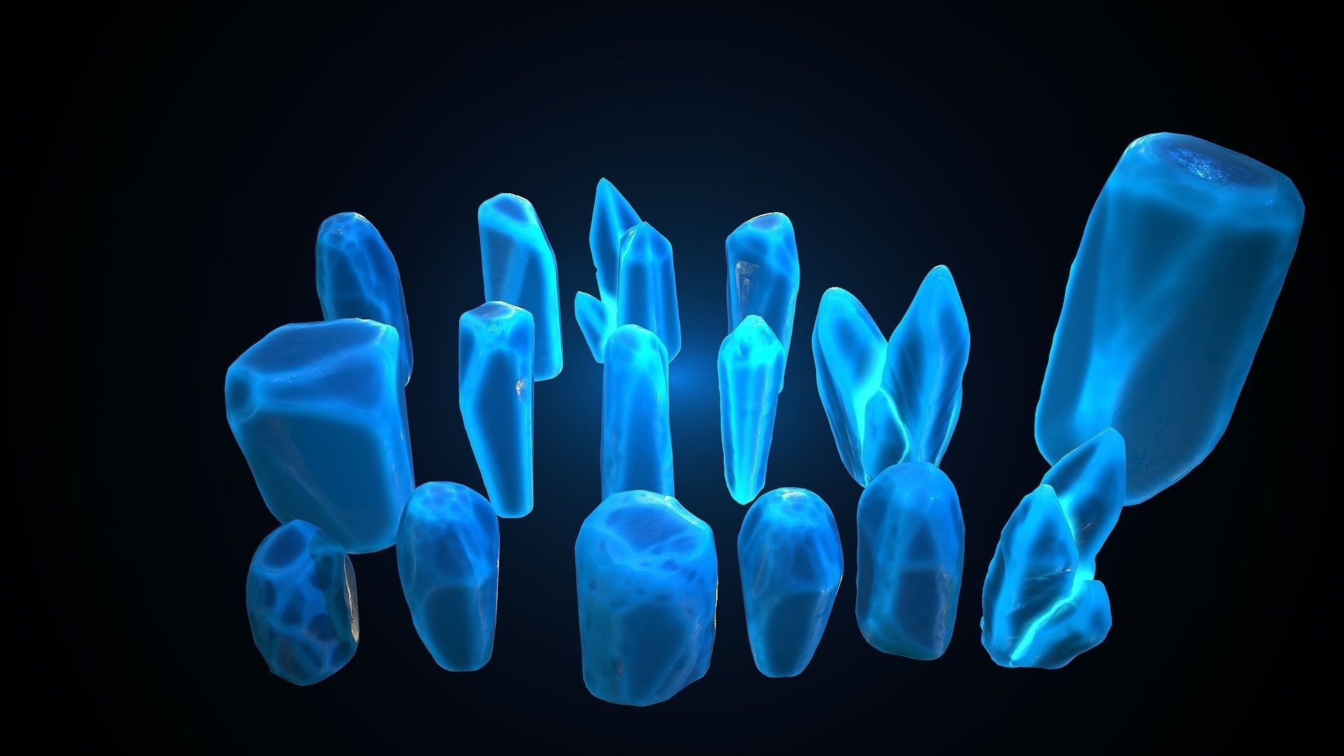 Crystal Model Set pile of crystals Free 3D model_2