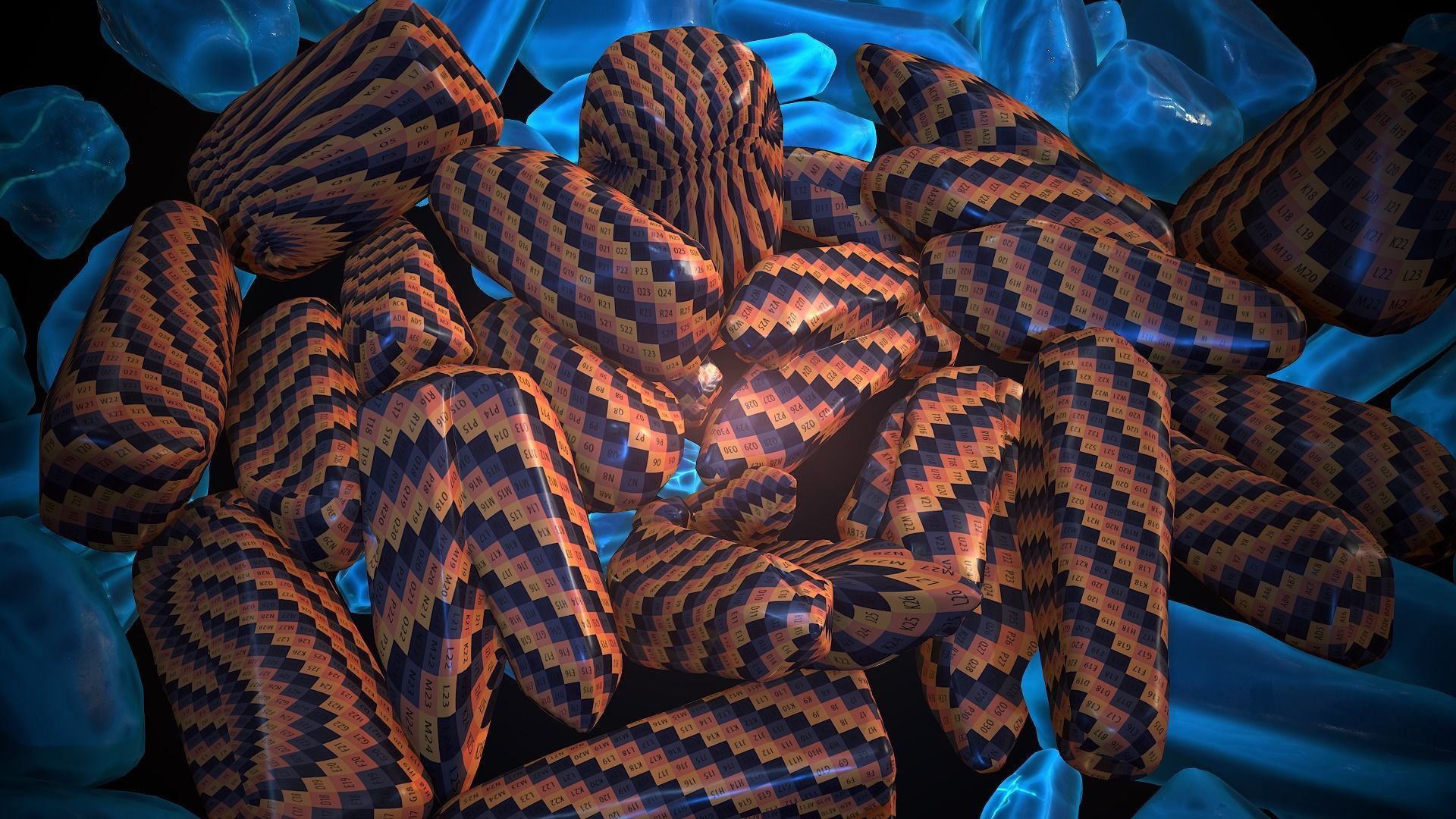 Crystal Model Set pile of crystals Free 3D model_3