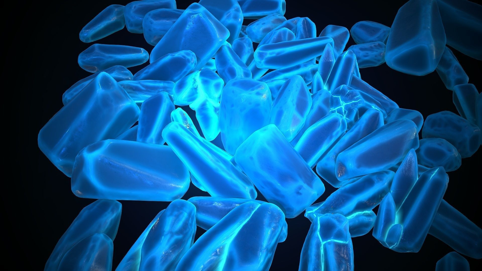 Crystal Model Set pile of crystals Free 3D model_8