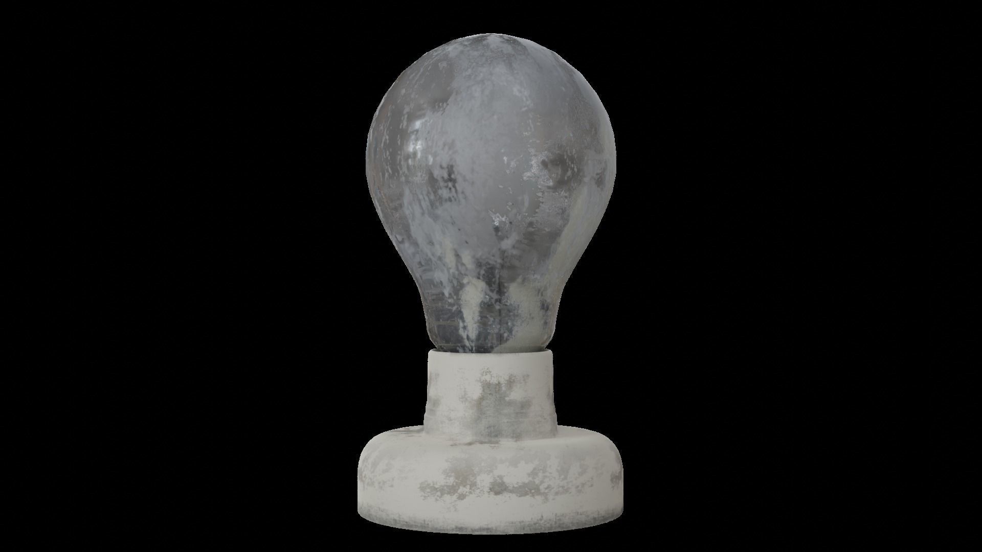 Old Light Bulb with Holder Low-poly 3D model_5