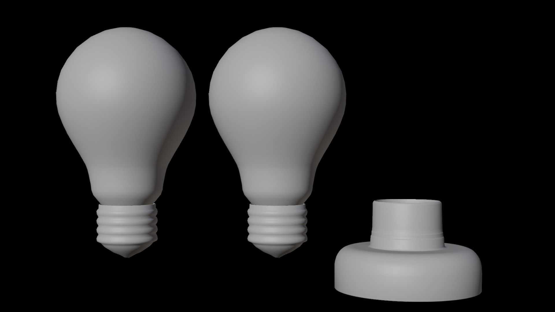 Old Light Bulb with Holder Low-poly 3D model_8