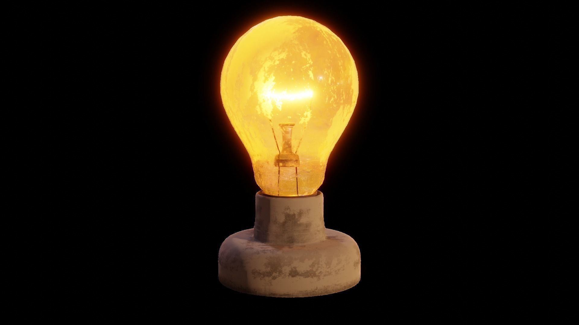 Old Light Bulb with Holder Low-poly 3D model_4