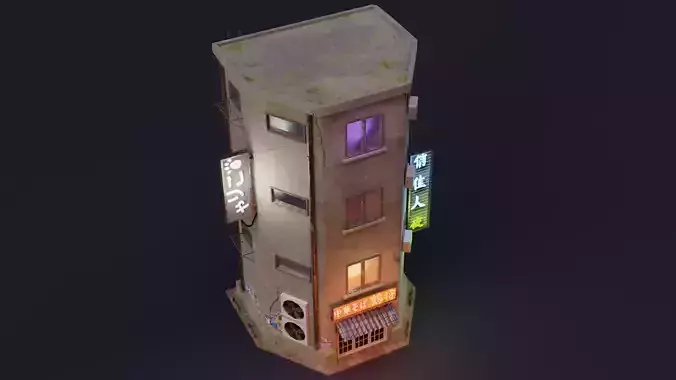 Cyberpunk Building 4 Low-poly 3D model