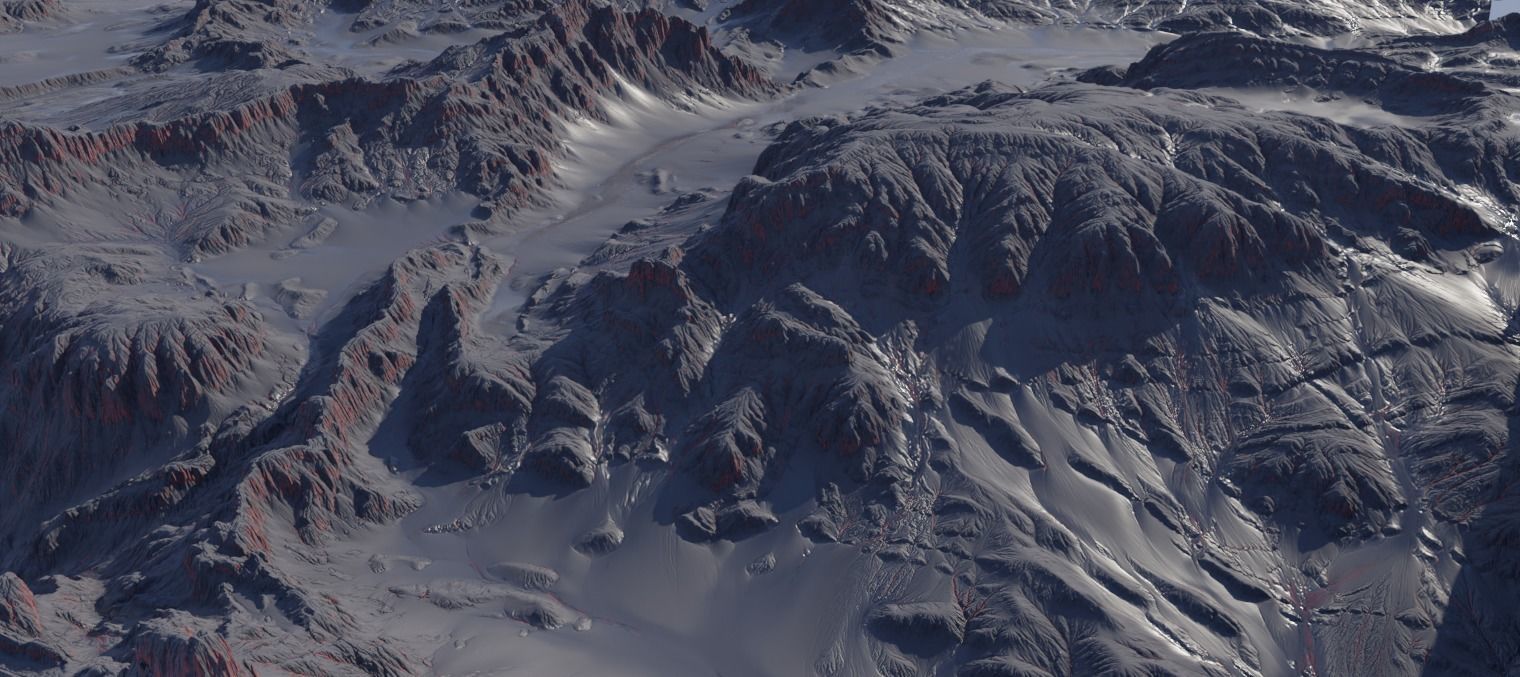 Alien planet terrain - 8k 3D model Free 3D model_1