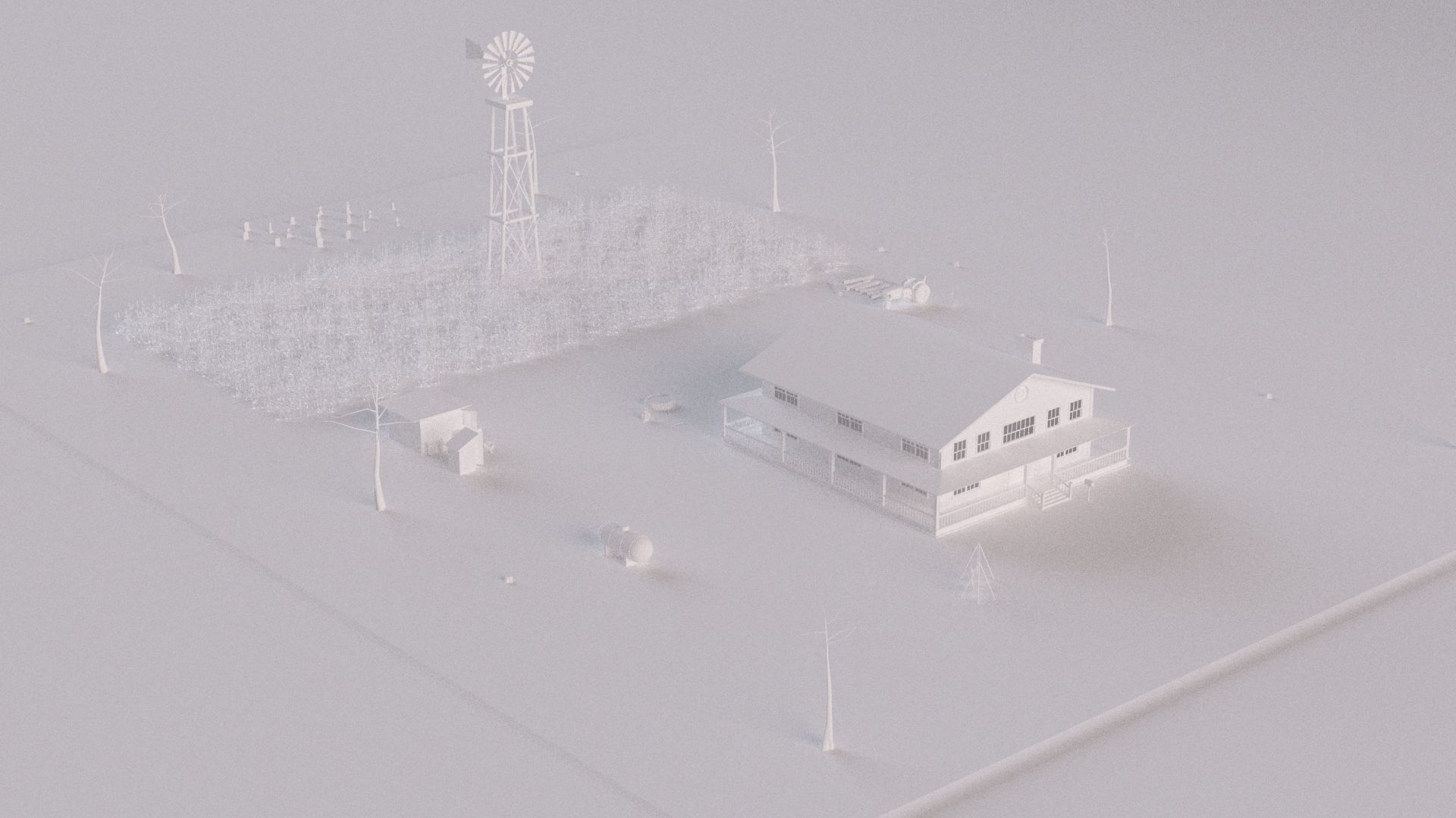 Farm farmhouse 3D model_4