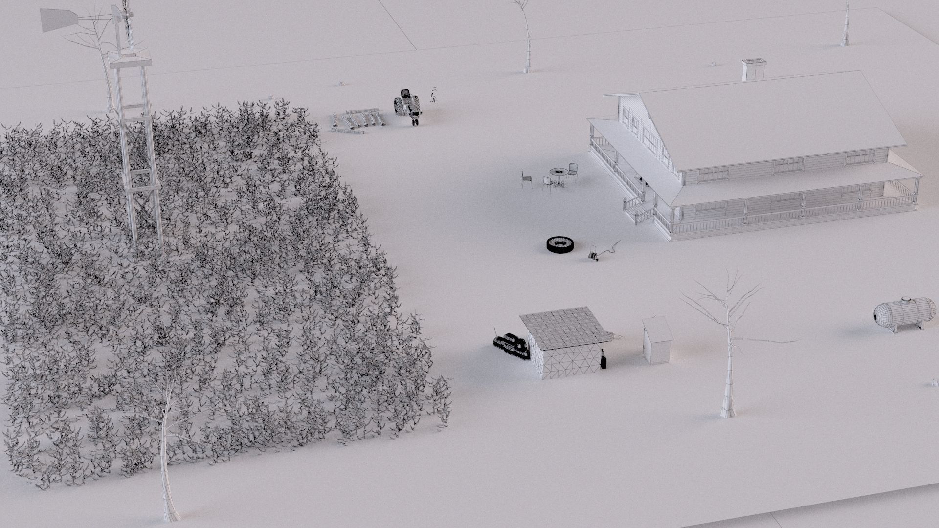 Farm farmhouse 3D model_47